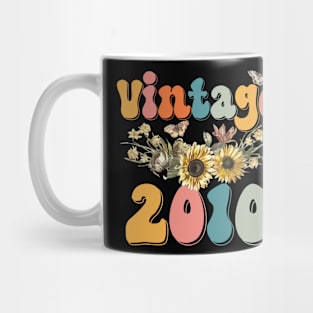 Vintage 2010 Sunflower Floral Retro Groovy 13th Birthday Mug